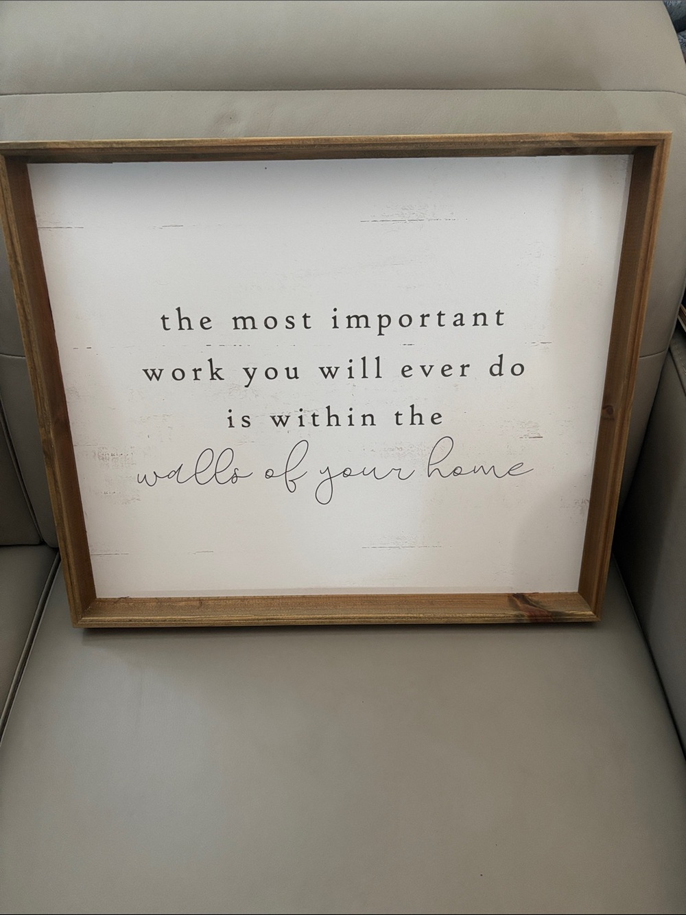 Hobby Lobby White Framed Inspirational Wall Art with Natural Wood Frame